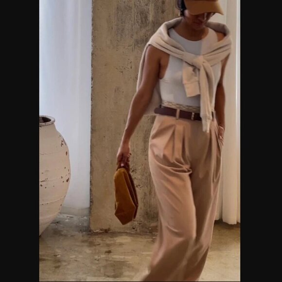 East on Rodeo Tan Petite Trousers 10 Short - Picture 5 of 9